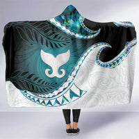 Aotearoa New Zealand Hooded Blanket Maori Wera Paua Shell Teal Glitter LT05 One Size Teal - Polynesian Pride