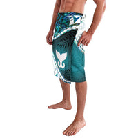 Aotearoa New Zealand Lavalava Maori Wera Paua Shell Teal Glitter LT05 - Polynesian Pride