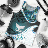 Aotearoa New Zealand Men Tank Top Maori Wera Paua Shell Teal Glitter LT05 - Polynesian Pride