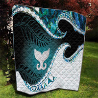 Aotearoa New Zealand Quilt Maori Wera Paua Shell Teal Glitter