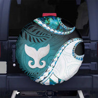 Aotearoa New Zealand Spare Tire Cover Maori Wera Paua Shell Teal Glitter LT05 - Polynesian Pride