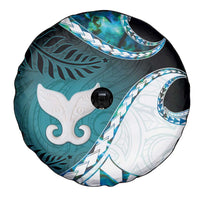 Aotearoa New Zealand Spare Tire Cover Maori Wera Paua Shell Teal Glitter LT05 - Polynesian Pride