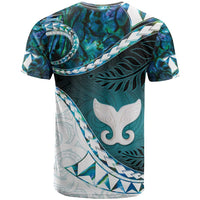 Aotearoa New Zealand T Shirt Maori Wera Paua Shell Teal Glitter LT05 - Polynesian Pride