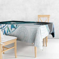 Aotearoa New Zealand Tablecloth Maori Wera Paua Shell Teal Glitter LT05 - Polynesian Pride
