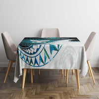 Aotearoa New Zealand Tablecloth Maori Wera Paua Shell Teal Glitter LT05 - Polynesian Pride