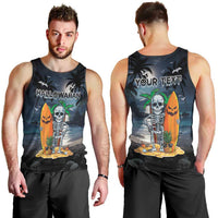 Personalised Hawaii Halloween Men Tank Top Hallowaiian Skeleton Surf LT05 - Polynesian Pride
