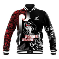 New Zealand Aotearoa Mana Wahine Baseball Jacket LT05 Unisex Black - Polynesian Pride
