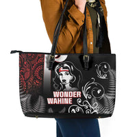 New Zealand Aotearoa Mana Wahine Leather Tote Bag LT05 - Polynesian Pride