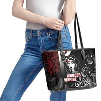 New Zealand Aotearoa Mana Wahine Leather Tote Bag LT05 - Polynesian Pride