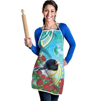 New Zealand Tomtit Apron Maori Koru With Pohutukawa Galaxy Style - Polynesian Pride