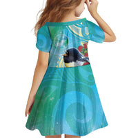 New Zealand Tomtit Family Matching Off Shoulder Maxi Dress and Hawaiian Shirt Maori Koru With Pohutukawa Galaxy Style - Polynesian Pride