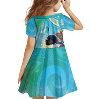 New Zealand Tomtit Family Matching Summer Maxi Dress and Hawaiian Shirt Maori Koru With Pohutukawa Galaxy Style - Polynesian Pride