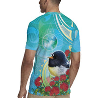 New Zealand Tomtit Rugby Jersey Maori Koru With Pohutukawa Galaxy Style LT05 - Polynesian Pride
