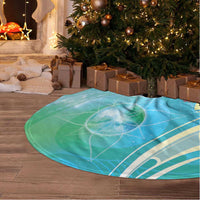 New Zealand Tomtit Tree Skirt Maori Koru With Pohutukawa Galaxy Style - Polynesian Pride