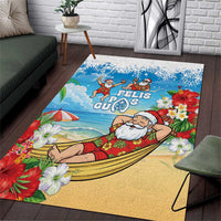 Guam Christmas Area Rug Felis Pasgua Chilling Santa - Polynesian Pride
