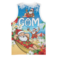 Guam Christmas Basketball Jersey Felis Pasgua Chilling Santa - Polynesian Pride