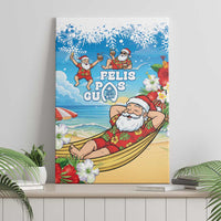 Guam Christmas Canvas Wall Art Felis Pasgua Chilling Santa - Polynesian Pride