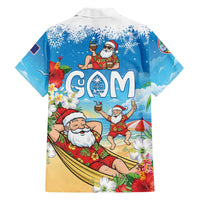 Guam Christmas Family Matching Off The Shoulder Long Sleeve Dress and Hawaiian Shirt Felis Pasgua Chilling Santa - Polynesian Pride