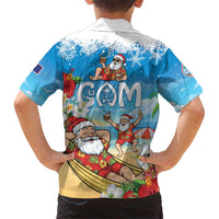 Guam Christmas Family Matching Off Shoulder Maxi Dress and Hawaiian Shirt Felis Pasgua Chilling Santa - Polynesian Pride