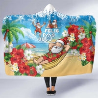 Guam Christmas Hooded Blanket Felis Pasgua Chilling Santa - Polynesian Pride