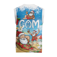 Guam Christmas Knitted V-Neck Vest Felis Pasgua Chilling Santa LT05 - Polynesian Pride