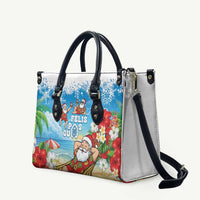 Guam Christmas Leather Bag Felis Pasgua Chilling Santa - Polynesian Pride