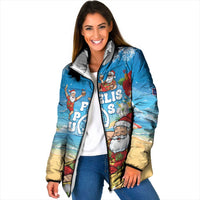 Guam Christmas Padded Jacket Felis Pasgua Chilling Santa - Polynesian Pride