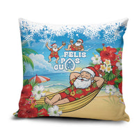 Guam Christmas Pillow Cover Felis Pasgua Chilling Santa - Polynesian Pride