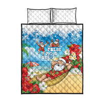 Guam Christmas Quilt Bed Set Felis Pasgua Chilling Santa - Polynesian Pride