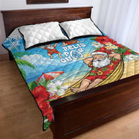 Guam Christmas Quilt Bed Set Felis Pasgua Chilling Santa - Polynesian Pride