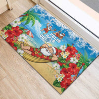 Guam Christmas Rubber Doormat Felis Pasgua Chilling Santa - Polynesian Pride