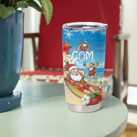 Guam Christmas Tumbler Cup Felis Pasgua Chilling Santa - Polynesian Pride
