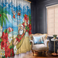 Guam Christmas Window Curtain Felis Pasgua Chilling Santa - Polynesian Pride