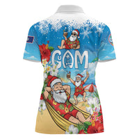 Guam Christmas Women Polo Shirt Felis Pasgua Chilling Santa LT05 - Polynesian Pride