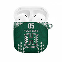 Custom Hawaii Football AirPods Case Rainbow Warriors Tropical Vibes LT05 Green - Polynesian Pride