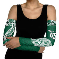 Custom Hawaii Football Arm Sleeves Rainbow Warriors Tropical Vibes - Polynesian Pride