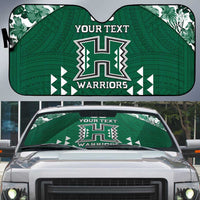 Custom Hawaii Football Auto Sun Shade Rainbow Warriors Tropical Vibes - Polynesian Pride