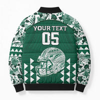 Custom Hawaii Football Bomber Puffer Jacket Rainbow Warriors Tropical Vibes - Polynesian Pride
