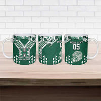 Custom Hawaii Football Ceramic Mug Rainbow Warriors Tropical Vibes - Polynesian Pride