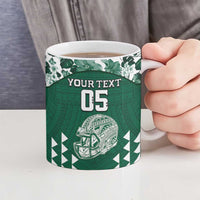 Custom Hawaii Football Ceramic Mug Rainbow Warriors Tropical Vibes - Polynesian Pride