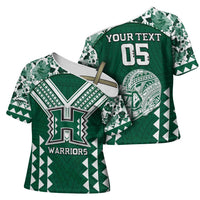 Custom Hawaii Football Cross Shoulder Shirt Rainbow Warriors Tropical Vibes LT05 - Polynesian Pride