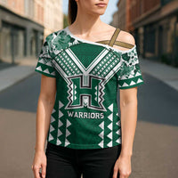 Custom Hawaii Football Cross Shoulder Shirt Rainbow Warriors Tropical Vibes LT05 - Polynesian Pride