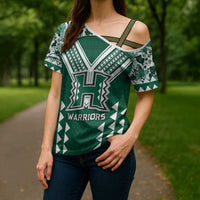 Custom Hawaii Football Cross Shoulder Shirt Rainbow Warriors Tropical Vibes LT05 - Polynesian Pride