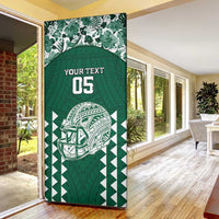 Custom Hawaii Football Door Cover Rainbow Warriors Tropical Vibes - Polynesian Pride