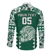 Custom Hawaii Football Family Matching Off The Shoulder Long Sleeve Dress and Hawaiian Shirt Rainbow Warriors Tropical Vibes - Polynesian Pride