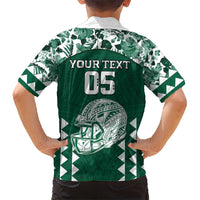 Custom Hawaii Football Family Matching Short Sleeve Bodycon Dress and Hawaiian Shirt Rainbow Warriors Tropical Vibes - Polynesian Pride