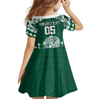 Custom Hawaii Football Family Matching Short Sleeve Bodycon Dress and Hawaiian Shirt Rainbow Warriors Tropical Vibes - Polynesian Pride