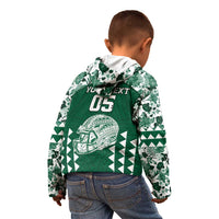 Custom Hawaii Football Kid Hoodie Rainbow Warriors Tropical Vibes - Polynesian Pride