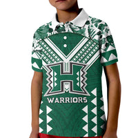 Custom Hawaii Football Kid Polo Shirt Rainbow Warriors Tropical Vibes LT05 Kid Green - Polynesian Pride
