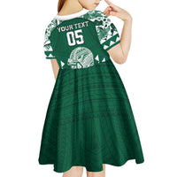 Custom Hawaii Football Kid Short Sleeve Dress Rainbow Warriors Tropical Vibes LT05 - Polynesian Pride
